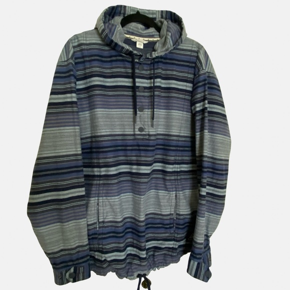 Ripzone Blue Cotton Snap Coastal Nautical Beach Vacation  Hoodie- Sz-L - Picture 1 of 16